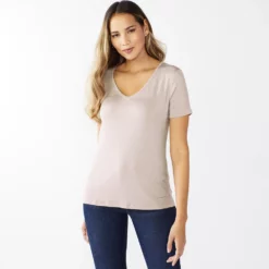 Women's Nine West Essential V-Neck Tee 33 Women's Nine West Essential V-Neck Tee -Hot Sale Adult Shop 4841148 Dusty Salt Heather
