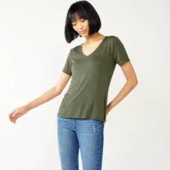 Women's Nine West Essential V-Neck Tee 57 Women's Nine West Essential V-Neck Tee -Hot Sale Adult Shop 4841148 Infantry Olive
