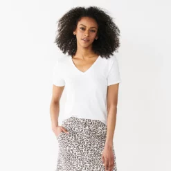 Women's Nine West Essential V-Neck Tee 44 Women's Nine West Essential V-Neck Tee -Hot Sale Adult Shop 4841148 Modern White
