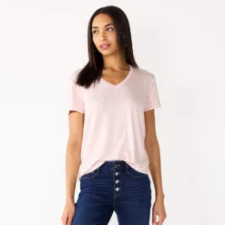 Women's Nine West Essential V-Neck Tee 40 Women's Nine West Essential V-Neck Tee -Hot Sale Adult Shop 4841148 Pink Scribble