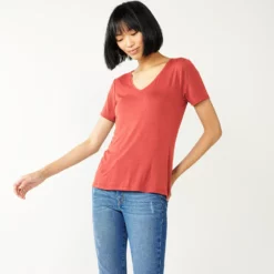 Women's Nine West Essential V-Neck Tee 56 Women's Nine West Essential V-Neck Tee -Hot Sale Adult Shop 4841148 Sicily Tomato