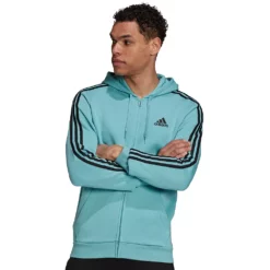 Men's adidas Essential Full-Zip Fleece Hoodie -Hot Sale Adult Shop 4883022 Mint