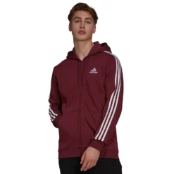 Men's adidas Essential Full-Zip Fleece Hoodie -Hot Sale Adult Shop 4883022 Victory Crimson