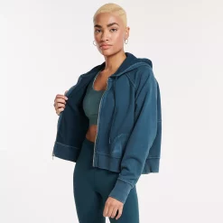 Women's FLX Embrace Fleece Boxy Zip-Up Hoodie -Hot Sale Adult Shop 4891635 Midnight Flood