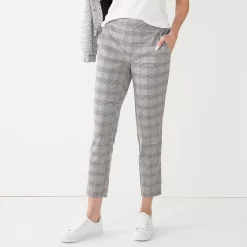 Women's Nine West Relaxed Crop Pull-On Pants 23 Women's Nine West Relaxed Crop Pull-On Pants -Hot Sale Adult Shop 4911770 Pink Plaid