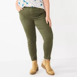Plus Size Sonoma Goods For Life® Comfortable Favorite Mid-Rise Jeggings -Hot Sale Adult Shop 4916239 Olive