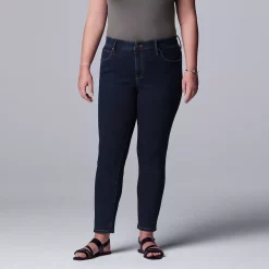 Plus Size Simply Vera Vera Wang Mid-Rise Skinny Jeans