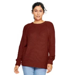 Women's Sonoma Goods For Life® All Over Stitch Crewneck Sweater -Hot Sale Adult Shop 4923526 Brown