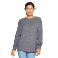 Women's Sonoma Goods For Life® All Over Stitch Crewneck Sweater -Hot Sale Adult Shop 4923526 Mauve