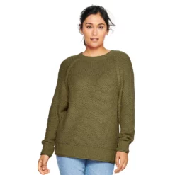 Women's Sonoma Goods For Life® All Over Stitch Crewneck Sweater -Hot Sale Adult Shop 4923526 Odyssey Green