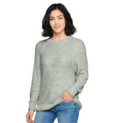 Women's Sonoma Goods For Life® All Over Stitch Crewneck Sweater -Hot Sale Adult Shop 4923526 Sage