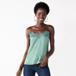 Women's Nine West Lace Trim Cami -Hot Sale Adult Shop 4944769 Signature Green