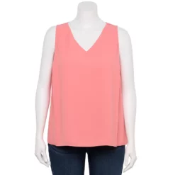 Plus Size Nine West Essential V-Neck Tank -Hot Sale Adult Shop 4952917 Cruz Coral