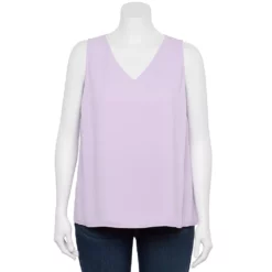 Plus Size Nine West Essential V-Neck Tank -Hot Sale Adult Shop 4952917 Enlighten Purple