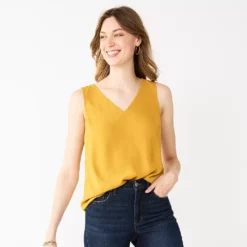 Petite Nine West V-Neck Tank -Hot Sale Adult Shop 4957403 Light Bronze