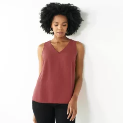 Petite Nine West V-Neck Tank -Hot Sale Adult Shop 4957403 Mauve