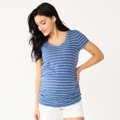 Maternity Sonoma Goods For Life® Essential V-Neck Tee -Hot Sale Adult Shop 4980526 Blue Stripe