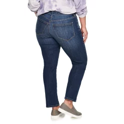 Plus Size Sonoma Goods For Life® Premium Elastic-Waist Midrise Straight-Leg Jeans -Hot Sale Adult Shop 4988856 ALT