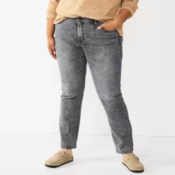 Plus Size Sonoma Goods For Life® Premium Elastic-Waist Midrise Straight-Leg Jeans -Hot Sale Adult Shop 4988856 Bellam