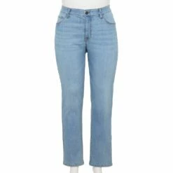 Plus Size Sonoma Goods For Life® Premium Mid-Rise Curvy Straight-Leg Jeans -Hot Sale Adult Shop 4989903 Fauna