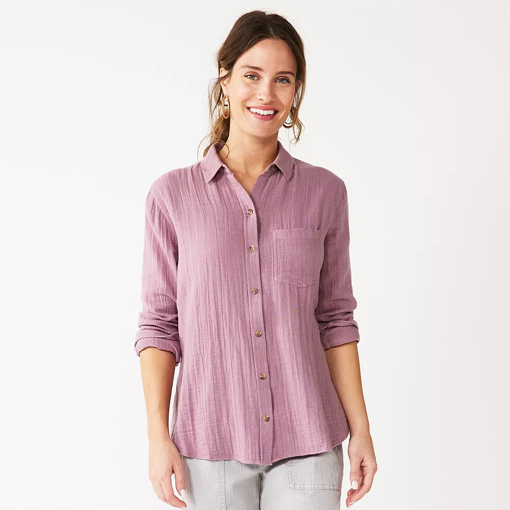 Women's Sonoma Goods For Life® Essential Everyday Button-Down Shirt 1 Women's Sonoma Goods For Life® Essential Everyday Button-Down Shirt