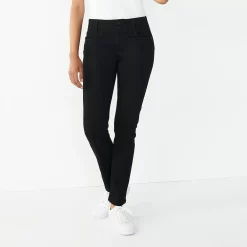 Women's Nine West Tummy-Control Slim Straight Jeans -Hot Sale Adult Shop 4991601 Black