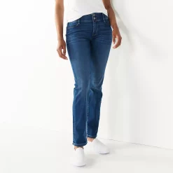 Women's Nine West Tummy-Control Slim Straight Jeans -Hot Sale Adult Shop 4991601 Medium Wash Blast