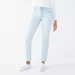 Women's Nine West Tummy-Control Slim Straight Jeans -Hot Sale Adult Shop 4991601 Super Light Wash
