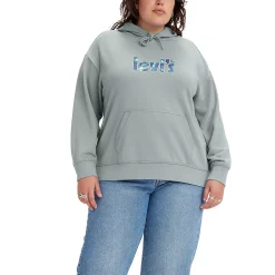 Plus Size Levi's® Logo Graphic Hoodie -Hot Sale Adult Shop 5003788 Misty Blue