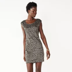 Women's Nine West Scoopneck Cap-Sleeve Sheath Dress 8 Women's Nine West Scoopneck Cap-Sleeve Sheath Dress -Hot Sale Adult Shop 5010262 Cheetah