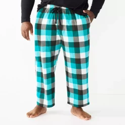 Big & Tall Sonoma Goods For Life® Microfleece Sleep Pants -Hot Sale Adult Shop 5010901 Aqua Multi Check