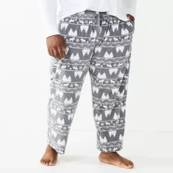 Big & Tall Sonoma Goods For Life® Microfleece Sleep Pants -Hot Sale Adult Shop 5010901 Gray Fair Isle