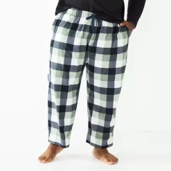 Big & Tall Sonoma Goods For Life® Microfleece Sleep Pants -Hot Sale Adult Shop 5010901 Green Multi Check