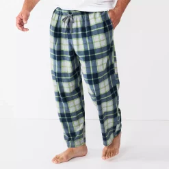 Big & Tall Sonoma Goods For Life® Microfleece Sleep Pants -Hot Sale Adult Shop 5010901 Grey Lime Pop Plaid
