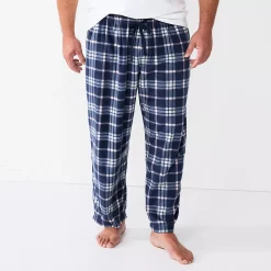 Big & Tall Sonoma Goods For Life® Microfleece Sleep Pants -Hot Sale Adult Shop 5010901 Navy Pink Pop Plaid