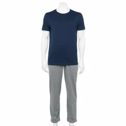 Men's Sonoma Goods For Life® Supersoft Modern-Fit Crewneck Tee & Open-Bottom Pants Pajama Set -Hot Sale Adult Shop 5012839 Navy Pier