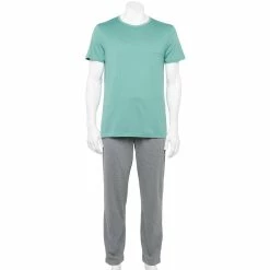 Men's Sonoma Goods For Life® Supersoft Modern-Fit Crewneck Tee & Open-Bottom Pants Pajama Set -Hot Sale Adult Shop 5012839 River Green