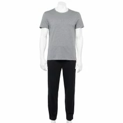 Men's Sonoma Goods For Life® Supersoft Modern-Fit Crewneck Tee & Open-Bottom Pants Pajama Set -Hot Sale Adult Shop 5012839 Titanium Heather