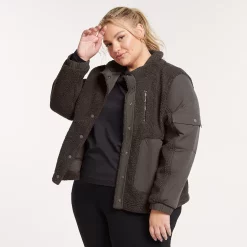 Plus Size FLX Boucle Mixed-Media Vest -Hot Sale Adult Shop 5018117 Chaz Gray