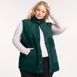Plus Size FLX Boucle Mixed-Media Vest -Hot Sale Adult Shop 5018117 Midnight Flood