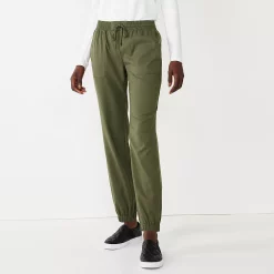 Women's Nine West Elastic-Cuff Relaxed Jogger Pants -Hot Sale Adult Shop 5028329 Infantry Olive