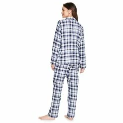 Women's Croft & Barrow® Flannel Long Sleeve Pajama Shirt & Pajama Pants Set -Hot Sale Adult Shop 5032546 ALT