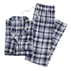 Women's Croft & Barrow® Flannel Long Sleeve Pajama Shirt & Pajama Pants Set -Hot Sale Adult Shop 5032546 ALT5