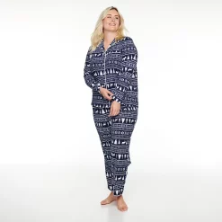 Plus Size Sonoma Goods For Life® Velour Pajama Shirt & Pajama Pants Set -Hot Sale Adult Shop 5033014 Navy Fairisle