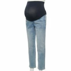 Maternity Sonoma Goods For Life® Over-The-Belly Cropped Straight-Leg Jeans -Hot Sale Adult Shop 5035940 Light Wash