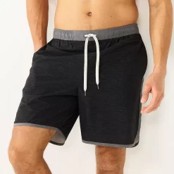 Men's Sonoma Goods For Life® Scallop Swim Trunks -Hot Sale Adult Shop 5036573 Black Texture