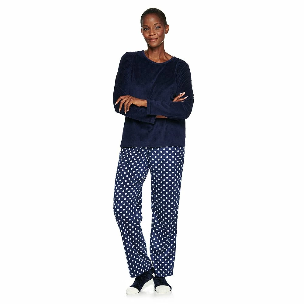 Petite Croft & Barrow® Velour Long Sleeve Pajama Top & Pajama Pants Set 9 Petite Croft & Barrow® Velour Long Sleeve Pajama Top & Pajama Pants Set - Image 9