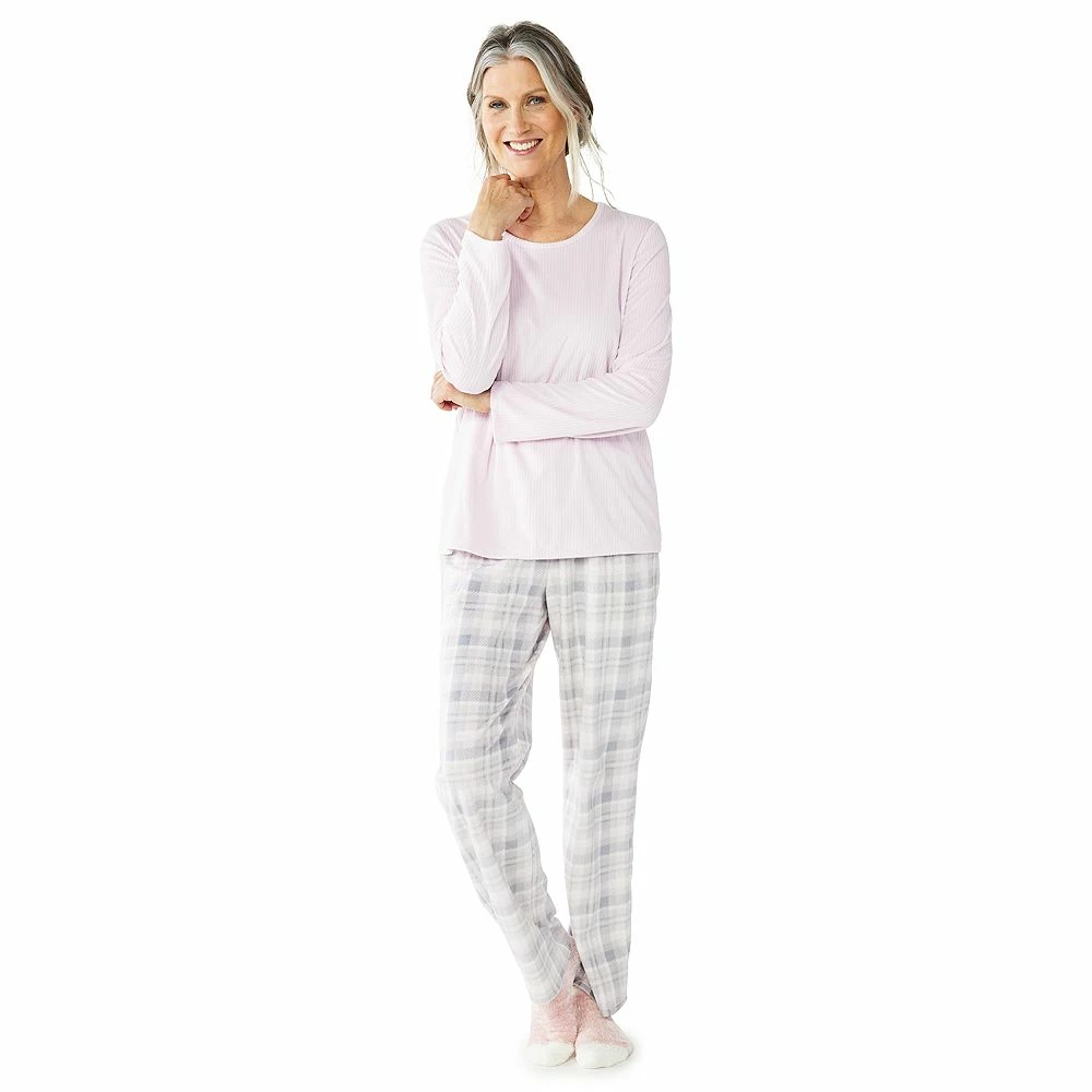 Petite Croft & Barrow® Velour Long Sleeve Pajama Top & Pajama Pants Set 7 Petite Croft & Barrow® Velour Long Sleeve Pajama Top & Pajama Pants Set - Image 7