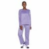 Petite Croft & Barrow® Velour Long Sleeve Pajama Top & Pajama Pants Set