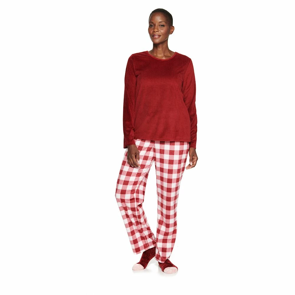 Petite Croft & Barrow® Velour Long Sleeve Pajama Top & Pajama Pants Set 11 Petite Croft & Barrow® Velour Long Sleeve Pajama Top & Pajama Pants Set - Image 11